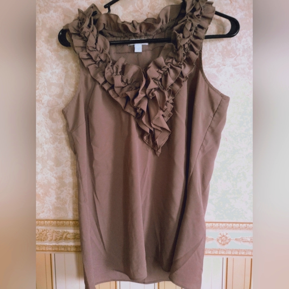 New york & Co. Sleeveless ruffled blouse